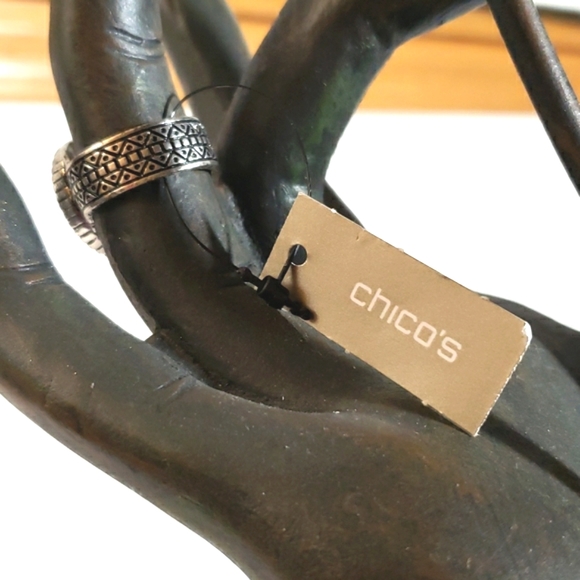 NWT CHICO'S Camile Silver & Black Size 9 - Picture 5 of 7